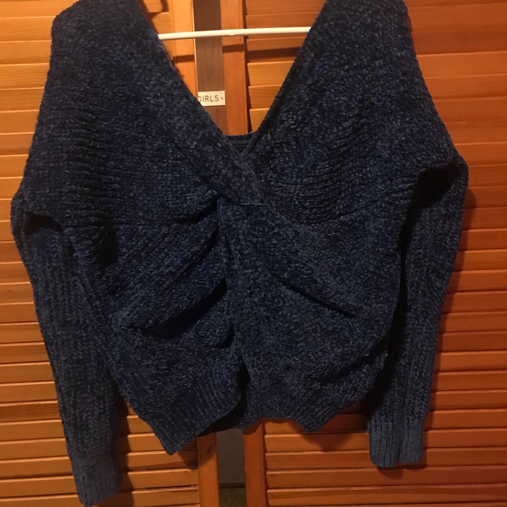 Blue knit sweater